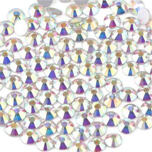 Beadsland 1440pcs Flat Back Crystal Rhinestones Round Gems for Nail Art and
